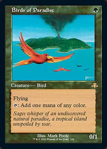 Magic: the Gathering - Birds of Paradise (336) - Retro-Rahmen - Folie - Dominaria Remastered von Magic The Gathering