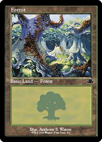 Magic: the Gathering - Forest (411) - Retro-Rahmen - Dominaria Remastered von Magic The Gathering