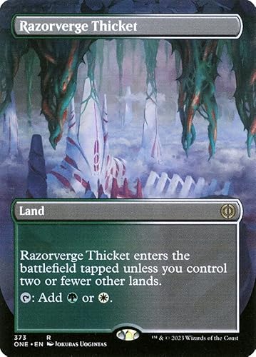 Magic: the Gathering - Razorverge Thicket (373) - Borderless - Foil - Phyrexia: all will be one von Magic The Gathering