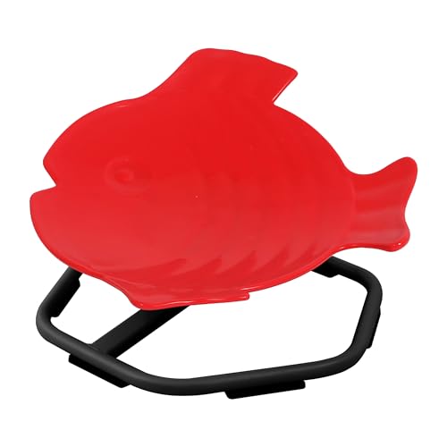 MagicMeadow Sensory Spinning Fish | Kinderspielzeug Stuhl mit Hex Base, geeignet für Autismus, pädagogische Ressource für besondere Bedürfnisse. Bereichert das Spiel und die Erkundung (Rot) von MagicMeadow