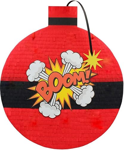 MagicPinatas Pinata Bombe – Boom Pinata Geburtstag Jungen – fertig zum Befüllen mit Füllstoffen wie Süßigkeiten, Spielzeug – Geschenk verpackt in Zellophan – Dekoration Bomba Pinata für Erwachsene von MagicPinatas