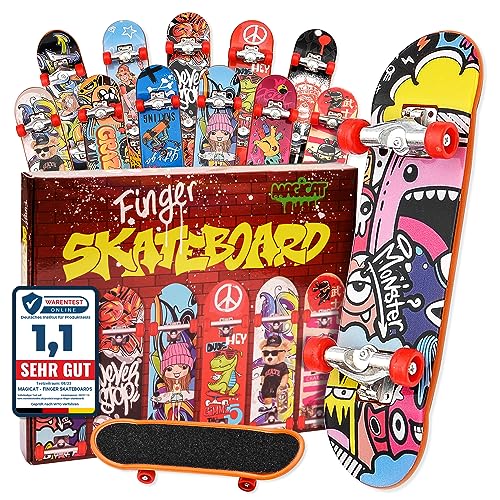 Magicat Finger Skateboard Set I 12 Einzigartige Designs I Ostergeschenke Teenager I Mitgebsel Kindergeburtstag 8, 9, 10, 12 Jahre I Warentest Online mit 1,3 bewertet! Ostergeschenke Kinder 2025 von Magicat