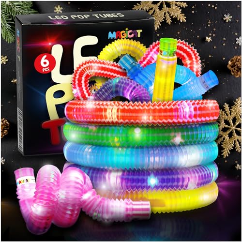 Magicat LED Pop Tubes im 6er Set I Farbenfrohe Leucht-Röhren für Kinder & Erwachsene I Perfekt als Mitgebsel Kindergeburtstag Silvester Deko und Weihnachten Party 2024 I Party Deko Set von Magicat