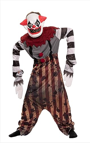 Magicoo Halloween Horror Clown Kostüm Kinder Jungen schwarz inkl. Overall & Maske - Gespenst Killer Clownkostüm Kind (Medium (120-130)) von Magicoo