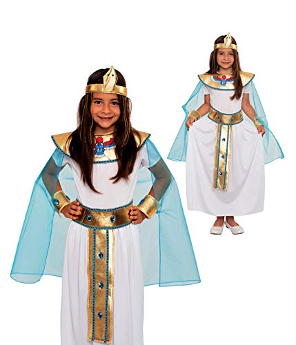 Magicoo Ägyptische Königin Kleopatra Kostüm Kinder Mädchen von Gr 116 bis 146 - Götin Cleopatra Fasching Kostüm (128/134) von Magicoo