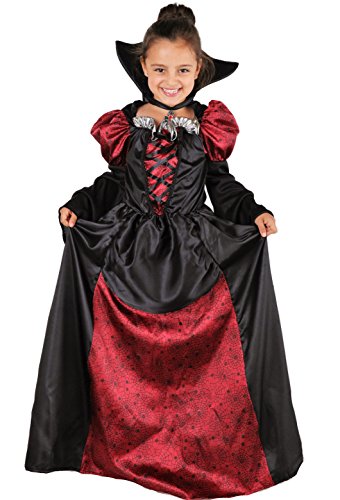 Magicoo Lady Vampirin Vampir Kostüm Kinder Mädchen mit Kragen Halloween L (134/140) von Magicoo