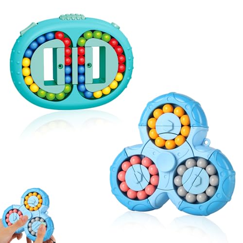 Magiho Fidget Toys Set 2 Stück, Magic Beans Fidget Toys, Rotierender Zauberwürfel, IQ Game, Stress Relief Toy, Geduldspiele für Kinder, Knobelspiele für Kinder ab 8 von Magiho