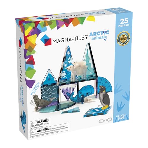 Magna-Tiles Arctic Animals 25-teiliges Set - magnetischen 3D-Bausteinen in klaren Farben, fördert spielerisches Lernen von Magna-Tiles