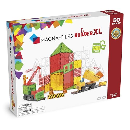 MAGNA-TILES Builder XL 50-teiliges Magnetbauset - Die originale Magnetbaumarke von Magna-Tiles