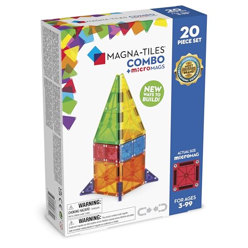 Magna-Tiles Combo 20-teiliges Magnetbauset, die Originale Magnetbaumarke von Magna-Tiles