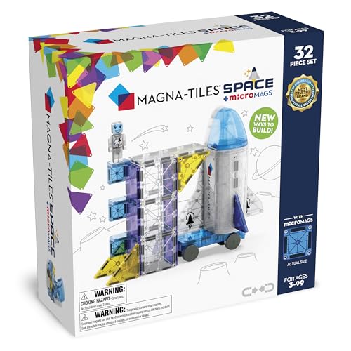 MAGNA-TILES Space 32-teiliges Magnetbauset - Die Originale Magnetbaumarke von Magna-Tiles