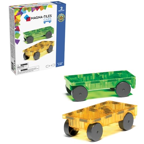 Magna-Tiles Cars 2-teiliges Erweiterungsset – magnetische 3D-Baukacheln von Magna-Tiles