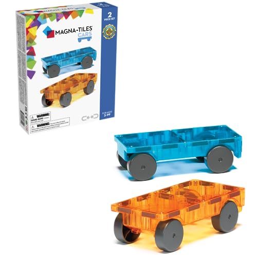 Magna Tiles Cars – Blue & Orange 2-Piece Magnetic Construction Set, The Original Magnetic Building Brand von Magna-Tiles