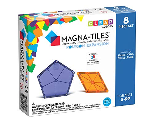Magna-Tiles Polygons Expansionsset, die original magnetischen Bausteine für kreatives Open-Ended Play, Bildungsspielzeug für Kinder ab 3 Jahren + (8 Stück) von Magna-Tiles