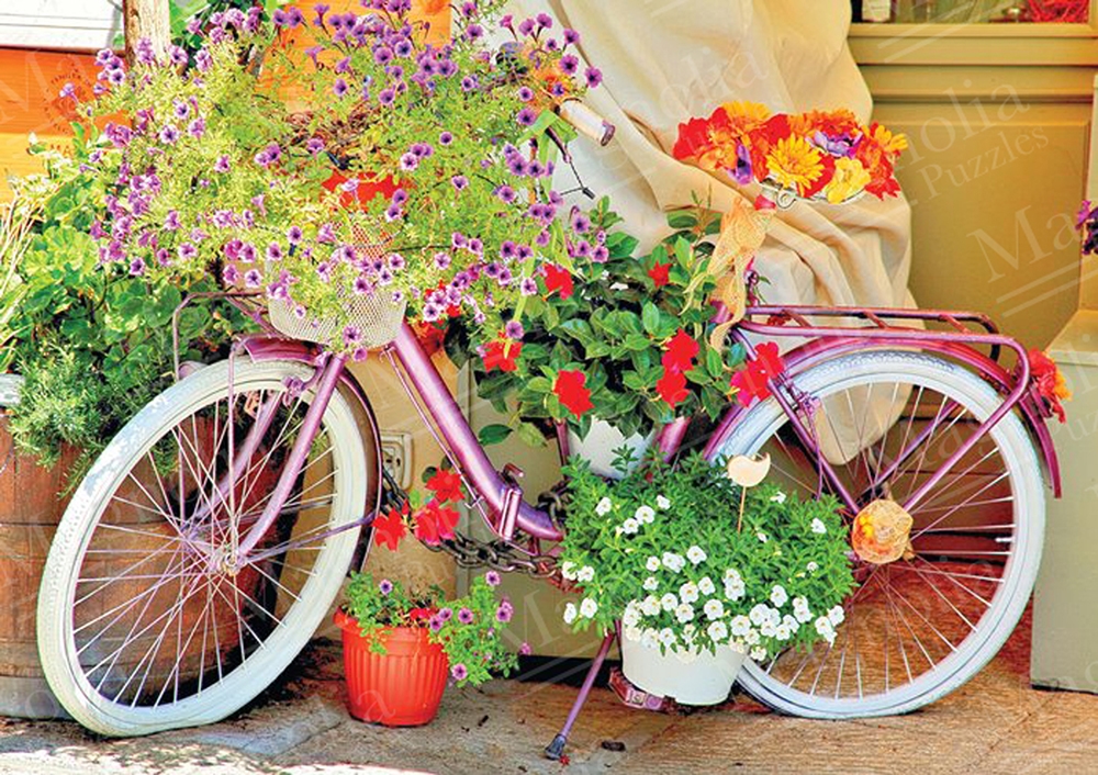 Magnolia Bicycle with Flowers 1000 Teile Puzzle Magnolia-3502 von Magnolia