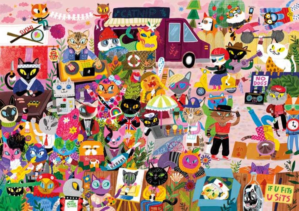 Magnolia Cat Crowd 1000 Teile Puzzle Magnolia-2120 von Magnolia