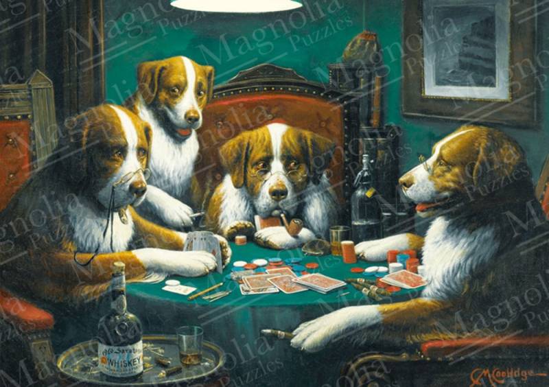 Magnolia Dogs Playing Poker 1000 Teile Puzzle Magnolia-2325 von Magnolia