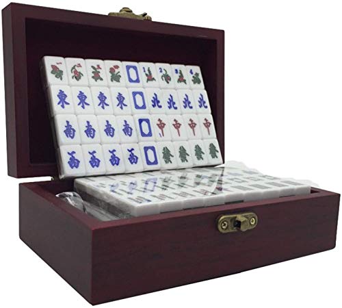 LNNW Chinesisches Schach 144 stücke Kleine Mahjong Set Würfel Melamin Reisen Tragbare Multiplayer Board Spiel Unterhaltung Casual Party Aktivitäten Spiel Brettspiel(Color:Gold) von MaiBuL