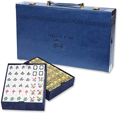 LNNW Chinesisches Schach 144 stücke Mahjong Set Würfel Acryl Kristall Digital Gravur Reise Portable Multiplayer Board Spiel Unterhaltung Casual Party Aktivitäten Spiel Brettspiel von MaiBuL