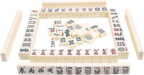 LNNW Chinesisches Schach 166 Stück Mahjong Set Dice Melamine Travel tragbare Multiplayer-Brettspiel Unterhaltung Beiläufiges Party-Aktivitäten Spiel Brettspiel(Size:Gift Box) von MaiBuL