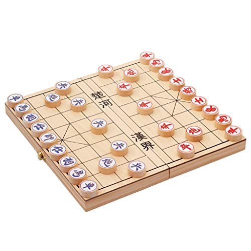 LNNW Chinesisches Schach Hölzerne chinesische Schach Tragbare Folding Schachbrett Früherziehung Puzzle Elternkind Interaktives Spiel Training Brettspiel von MaiBuL