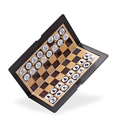 LNNW Chinesisches Schach Internationale Schach Tragbare Mini Magnetische Schachfiguren Klappschachtbrett Set Anfänger Pädagogisches Spiel Spielzeug Intellektuelle Entwicklung Brettspiel von MaiBuL