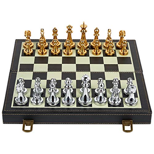 LNNW Chinesisches Schach Massivmetall International Chess Folding Chessboard Set Anfänger Puzzle Spiel Intellektuelle Entwicklung Brettspiel(Color:A) von MaiBuL