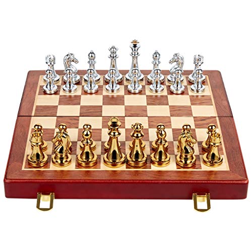 LNNW Chinesisches Schach Massivmetall International Chess Folding Chessboard Set Anfänger Puzzle Spiel Intellektuelle Entwicklung Brettspiel(Color:B) von MaiBuL