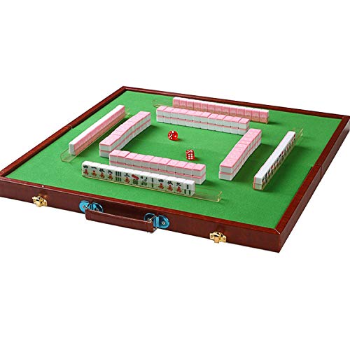LNNW Chinesisches Schach Mini Mahjong Set Würfel Melamin Reisen Klappaufbewahrungsbox Portable Multiplayer Board Spiel Unterhaltung Casual Party Aktivitäten Spiel Brettspiel(Color:Pink) von MaiBuL