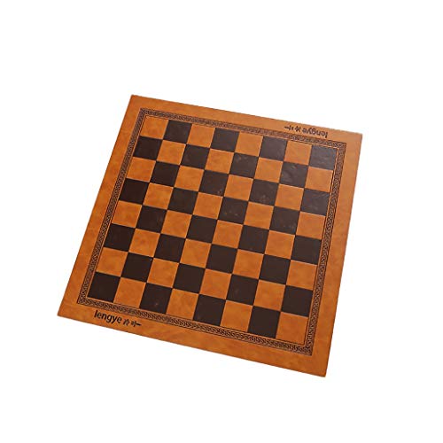 LNNW Chinesisches Schach PU doppelseitige Leder-Isolierung Internationales Schach-Schachbrett-Set Anfänger Puzzle-Spiel Intellektuelle Entwicklung Brettspiel(Color:Orange) von MaiBuL