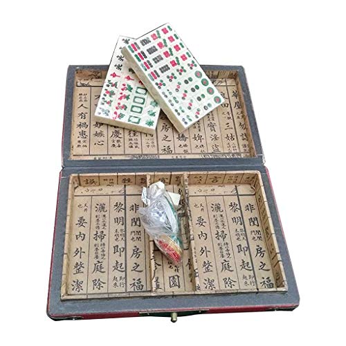 LNNW Chinesisches Schach Retro 144 PC Mahjong Würfel Melamin Tragbare Reisen Multiplayer Board Spiel Entertainment Casual Party-Aktivitäten Brettspiel von MaiBuL