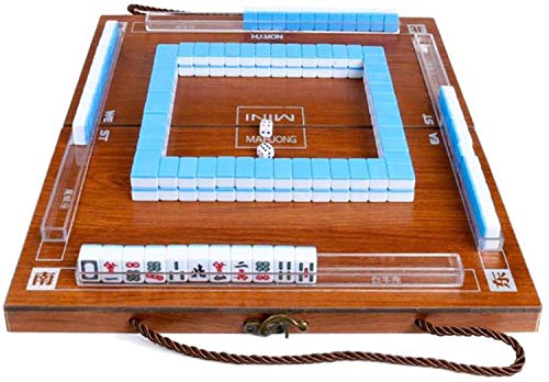 LNNW Chinesisches Schach Tasche Reise Mahjong Geschenkbox Würfel Tragbare chinesische Digitale Skulptur Kunststoff Multiplayer Unterhaltung Familie Freizeit Sammeln Brettspiel(Color:Bianco) von MaiBuL
