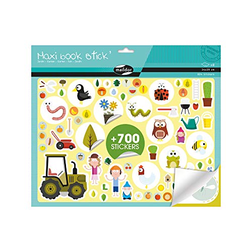 Maildor AE172C Maxi Book Stick' (mit 804 Stickers, 8 Bögen, 34 x 29 cm, ideal zum Dekorieren, Sammeln oder Verschenken, Garten) 1 Stück von Maildor