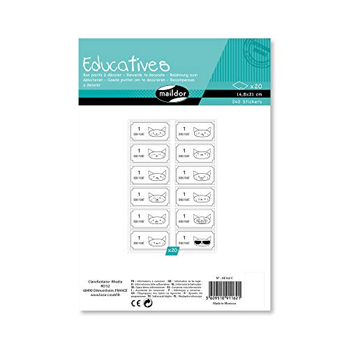 Maildor – educatives Tüte 20 Weihnachts Bon Punkte zum Ausmalen, ae162 C, 14,8 x 21 cm von Maildor