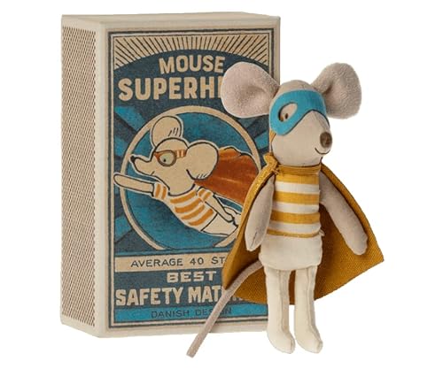 Super Hero Mouse, Little Brother in Matchbox von Maileg