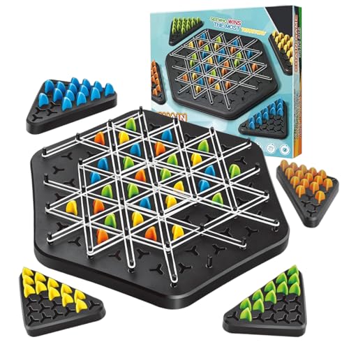 Mailfu Triggle Spiel Kettendreieck Schachspiel Triggle Gummiband Brettspiele Brain Games Tabletop Spiele klassisches Strategie-Steckbrettspiel zum Sammeln für Familienfeiern mit Kindern von Mailfull