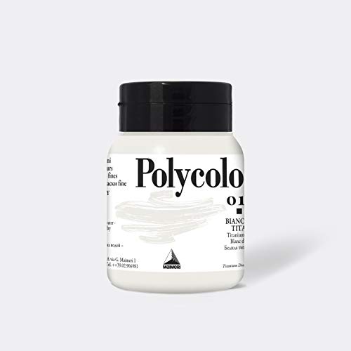 Maimeri POLYCOLOR 500 ml, Feine Vinylfarbe, Farbton Titanweiß von Maimeri