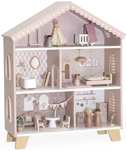 Personalisierbares Holz-Puppenhaus in Rosa mit Namensgravur, Montessori-inspiriertes Spielhaus für Kinder ab 3 Jahren, Lernspielzeug von Label Label, Weihnachten/Geburtstag Personalisierbares Holz-Puppenhaus in Rosa mit Namensgravur, Montessori-inspiriertes Spielhaus für Kinder ab 3 Jahren, Lernspielzeug von Label Label, Weihnachten/Geburtstag von Mainely