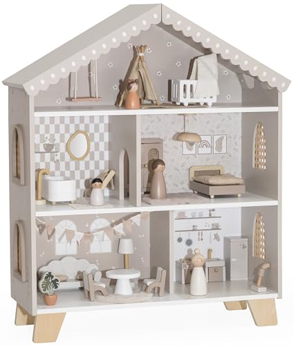 Personalisierbares Holz-Puppenhaus in Nougat mit Namensgravur, Montessori-inspiriertes Spielhaus für Kinder ab 3 Jahren, Lernspielzeug von Label Label, Weihnachten/Geburtstag Personalisierbares Holz-Puppenhaus in Nougat mit Namensgravur, Montessori-inspiriertes Spielhaus für Kinder ab 3 Jahren, Lernspielzeug von Label Label, Weihnachten/Geburtstag von Mainely