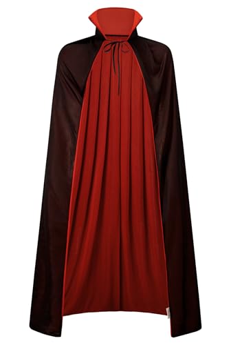 Mainfini Herren Halloween Kostüm Party Stehkragen Mittelalter Cape Dress Up Maskerade Umhang 140CM von Mainfini