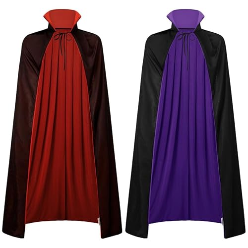 Herren Halloween Kostüm Party Umhang Erwachsene Mittelalter Standkragen Cosplay Dress Up 150CM von Mainfini