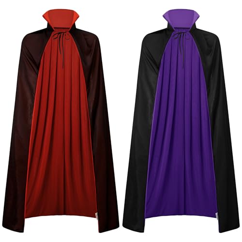 Mainfini Herren Vampir Umhang Halloween Kostüm Cape Rot und Lila Groß Mainfini Herren Vampir Umhang Halloween Kostüm Cape Rot und Lila Groß von Mainfini
