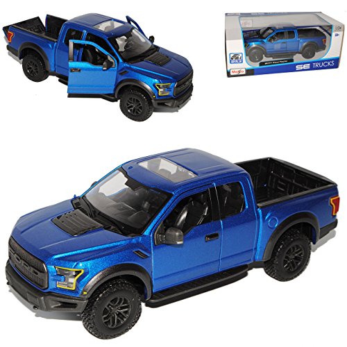 Ford F*150 Raptor Blau Pick-Up 13. Generation Ab 2014 Version 2017 1/24 Maisto Modell Auto mit individiuellem Wunschkennzeichen von Maisto Ford