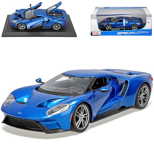 Ford GT 2017 Coupe Blau 1/18 Maisto Modell Auto mit individiuellem Wunschkennzeichen von Maisto Ford