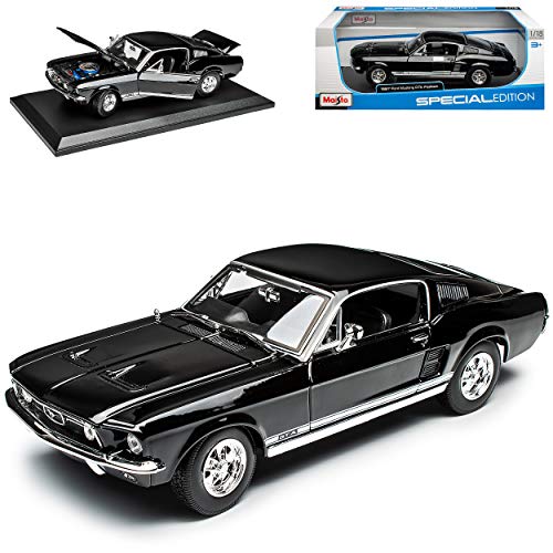 Ford Mustang I 2. Generation GTA Fastback Coupe Schwarz 1967 1/18 Modell Auto mit individiuellem Wunschkennzeichen von Poiget