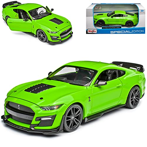 Ford Shelby Mustang GT500 VI Coupe Grün Modell Ab 2014 Version Ab 2020 1/24 Modell Auto mit individiuellem Wunschkennzeichen von Maisto Ford