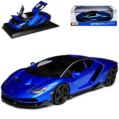 Lamborgihini Centenario LP770-4 Coupe Blau Schwarz Ab 2016 1/18 Modell Auto mit individiuellem Wunschkennzeichen von Maisto Lamborgihini