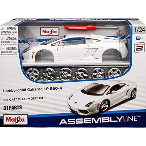 Lamborgihini Gallardo LP560-4 Coupe Weiss 2003-2013 Bausatz Kit 1/24 Modell Auto mit individiuellem Wunschkennzeichen von Maisto Lamborgihini