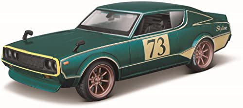 1973 Nissan Skyline 2000GT-R (KPGC110) #73 Green Metallic with Gold Stripes Tokyo Mod Series 1/24 Diecast Model Car by Maisto von Maisto