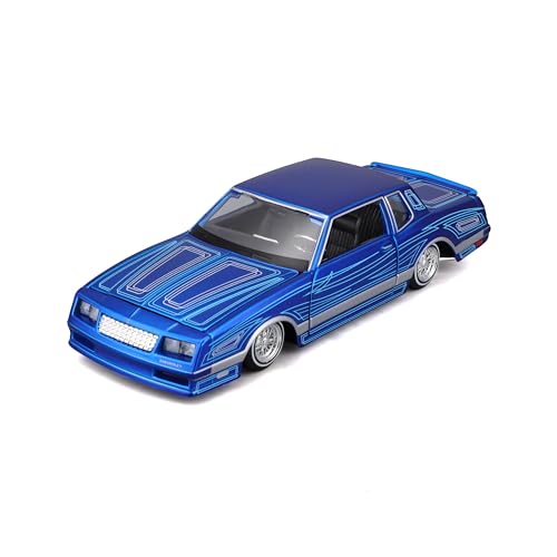 Maisto Chevrolet Monte Carlo SS Lowriders (1986): Modellauto im Maßstab 1:24, Türen beweglich, blau (532542) von Maisto